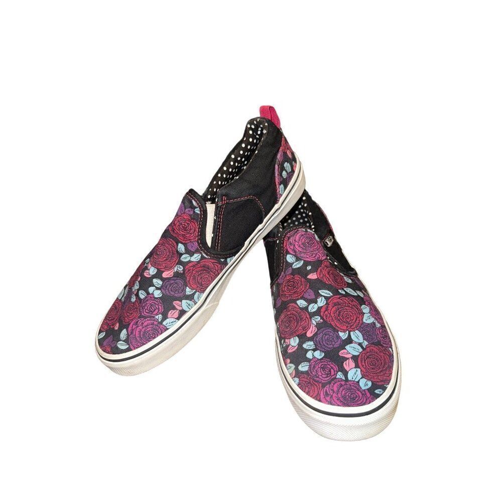 Vans Asher Dark Floral Rose Black Multi Canvas Skate Shoe  Size 5 Missy/ Sz‎ 7 W